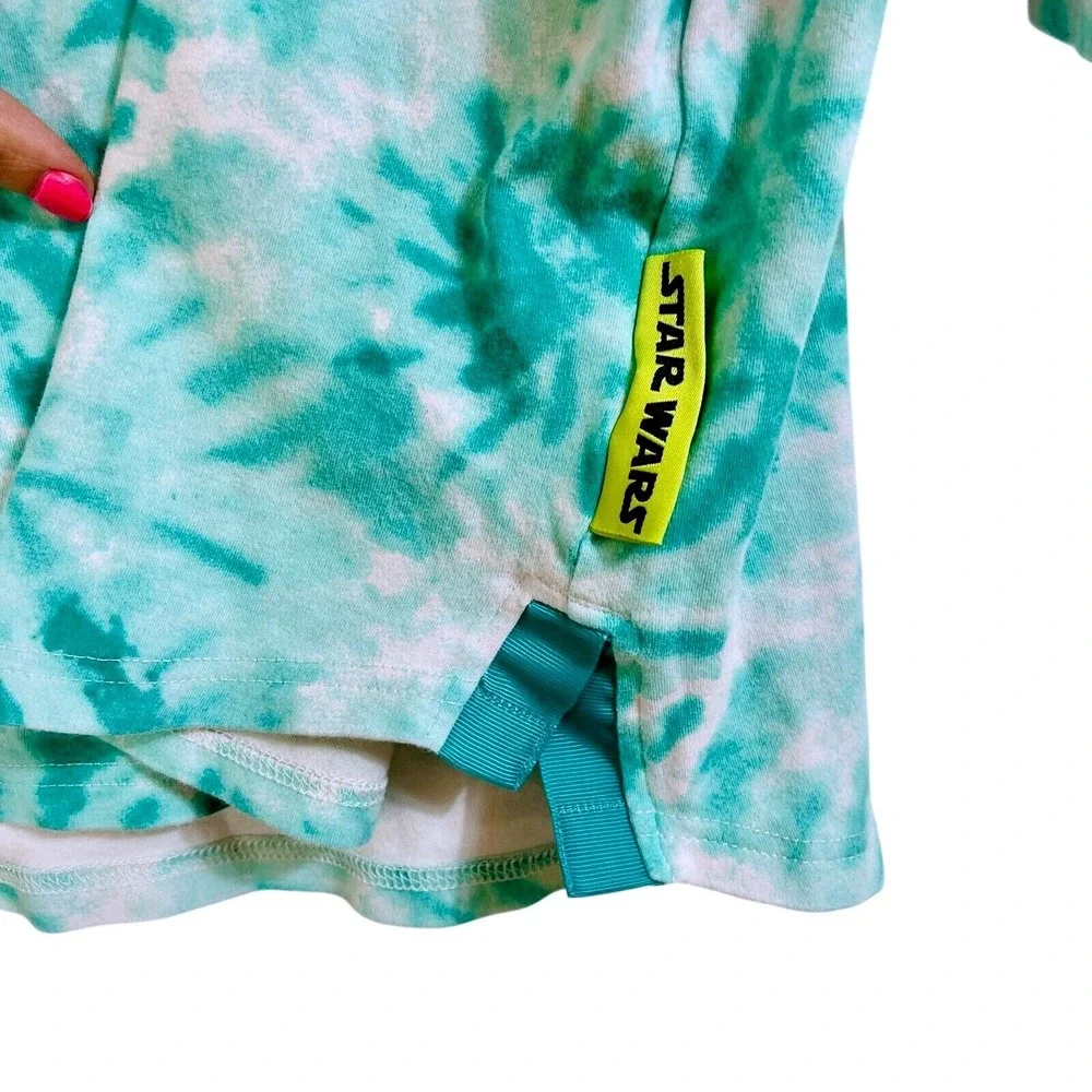 Star‎ Wars Womens Oversized Tie Dye Shirt Size M Yoda Graphic Tee Cotton Boxy - Picture 5 of 9